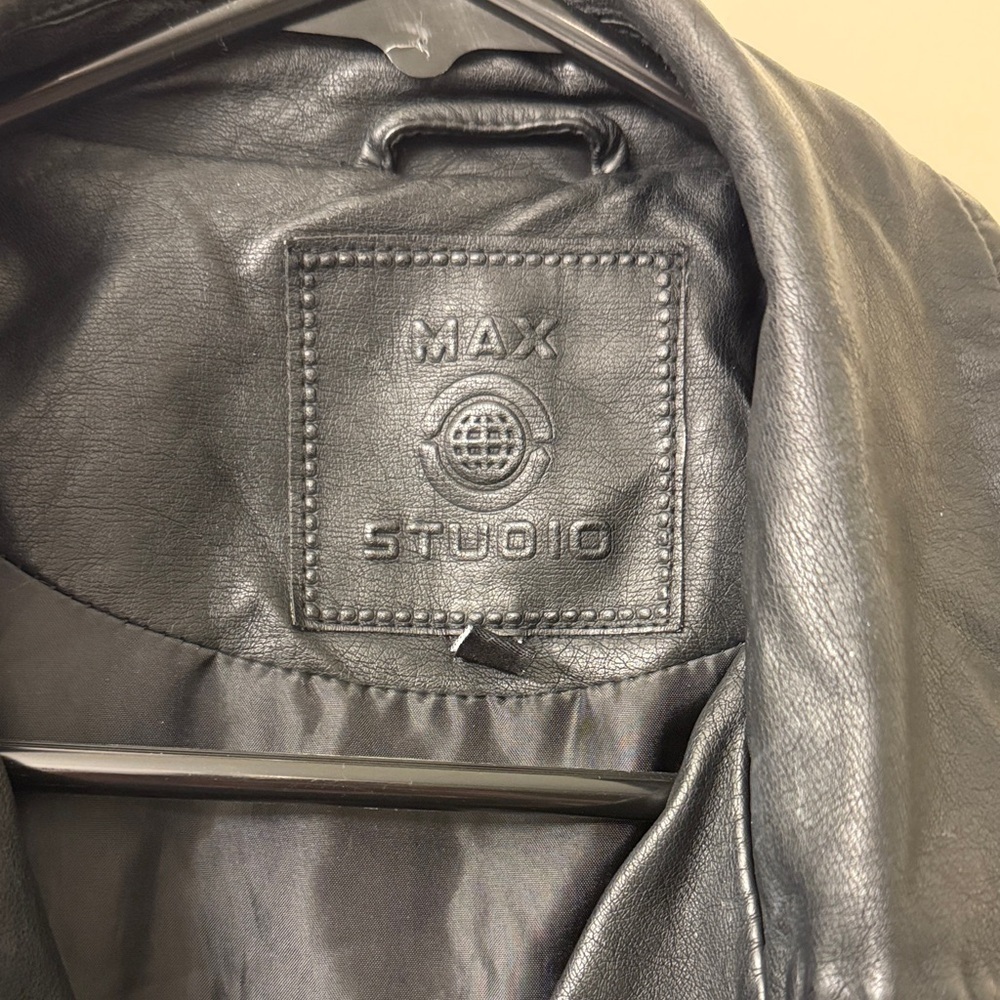 Max Studio Women's Black Faux Leather Jacket - small - Picture 2 of 10